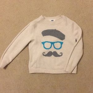 Girls mustache beret sweater